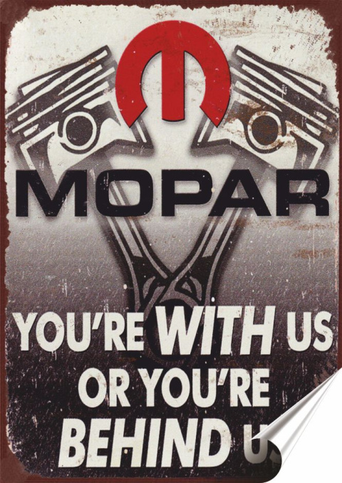 Mopar Plakat folia Samoprzylepna Plakietka(motyw metalowego szyldu)#20126