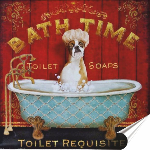 Lazienka Plakat folia Samoprzylepna Plakietka(motyw metalowego szyldu)#20130