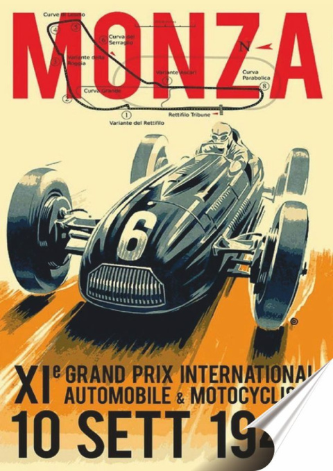 Monza Plakat folia Samoprzylepna Plakietka(motyw metalowego szyldu)#20134