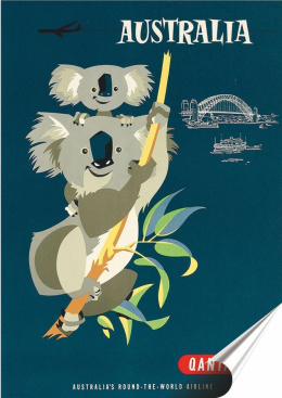 Australia Plakat folia Samoprzylepna Plakietka(motyw metalowego szyldu)#20156