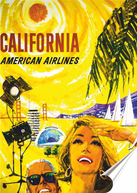 Kalifornia Plakat folia Samoprzylepna Plakietka(motyw metalowego szyldu)#20158