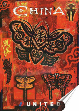 Chiny Plakat folia Samoprzylepna Plakietka(motyw metalowego szyldu)#20160