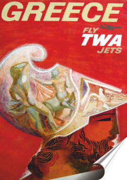 Grecja Plakat folia Samoprzylepna Plakietka(motyw metalowego szyldu)#20169