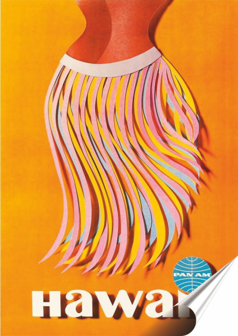 Hawaje Plakat folia Samoprzylepna Plakietka(motyw metalowego szyldu)#20173