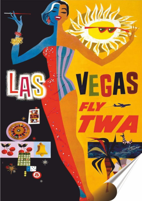 Las Vegas Plakat folia Samoprzylepna Plakietka(motyw metalowego szyldu)#20176