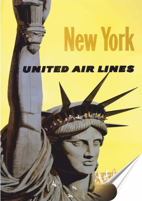 New York Plakat folia Samoprzylepna Plakietka(motyw metalowego szyldu)#20182