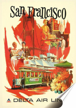San Francisco Plakat folia Samoprzylepna Plakietka(motyw metalowego szyldu)#20188