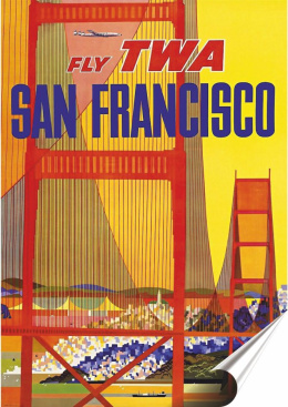 San Francisco Plakat folia Samoprzylepna Plakietka(motyw metalowego szyldu)#20189