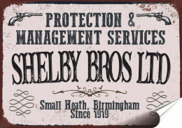 Broń Plakat folia Samoprzylepna Plakietka(motyw metalowego szyldu)#20198