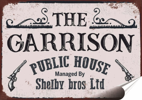 Broń Plakat folia Samoprzylepna Plakietka(motyw metalowego szyldu)#20199