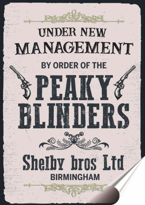 Broń Plakat folia Samoprzylepna Plakietka(motyw metalowego szyldu)#20205