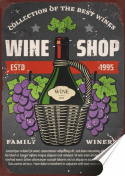 Wino Plakat folia Samoprzylepna Plakietka(motyw metalowego szyldu)#20237