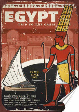 Egipt Plakat folia Samoprzylepna Plakietka(motyw metalowego szyldu)#20239