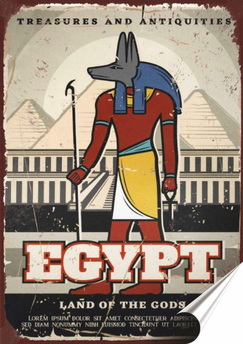 Egipt Plakat folia Samoprzylepna Plakietka(motyw metalowego szyldu)#20240