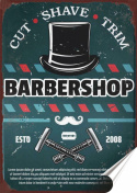 Barber Shop Plakat folia Samoprzylepna Plakietka(motyw metalowego szyldu)#20243