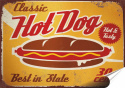 Hot Dog Plakat folia Samoprzylepna Plakietka(motyw metalowego szyldu)#20246