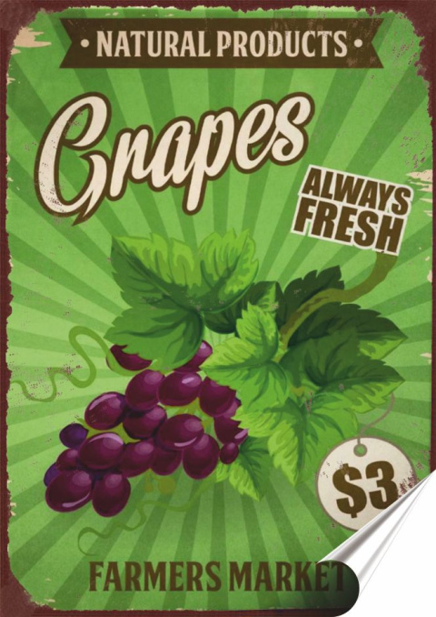 Cnapes Plakat folia Samoprzylepna Plakietka(motyw metalowego szyldu)#20250