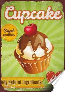 Ciastko Plakat folia Samoprzylepna Plakietka(motyw metalowego szyldu)#20251