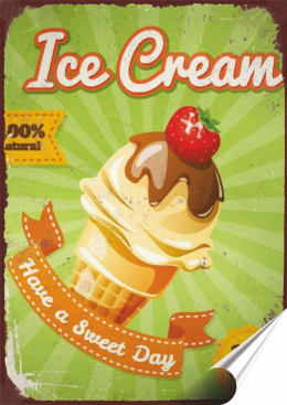 Lody Plakat folia Samoprzylepna Plakietka(motyw metalowego szyldu)#20265