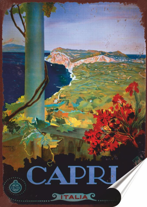 Capri Plakat folia Samoprzylepna Plakietka(motyw metalowego szyldu)#20273