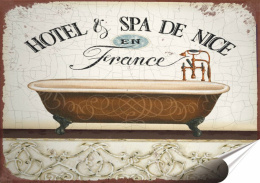 Łazienka Plakat folia Samoprzylepna Plakietka(motyw metalowego szyldu)#20279