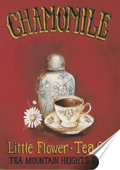 Herbata Plakat folia Samoprzylepna Plakietka(motyw metalowego szyldu)#20304