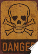 Danger Plakat folia Samoprzylepna Plakietka(motyw metalowego szyldu)#20315