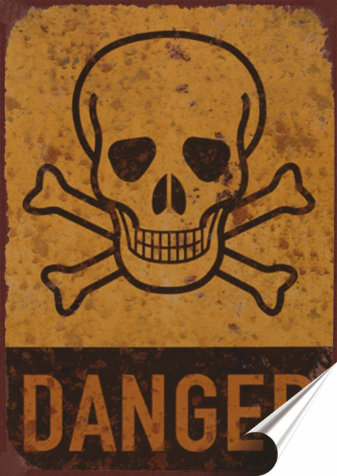 Danger Plakat folia Samoprzylepna Plakietka(motyw metalowego szyldu)#20315