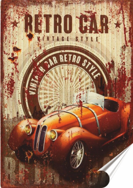 Garaż Auto Plakat folia Samoprzylepna Plakietka(motyw metalowego szyldu)#20327