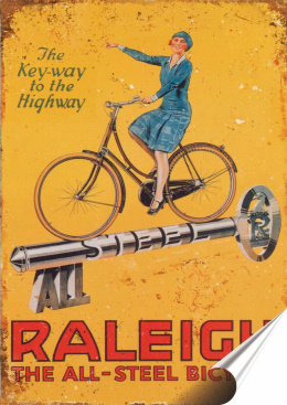 Rower Plakat folia Samoprzylepna Plakietka(motyw metalowego szyldu)#20340