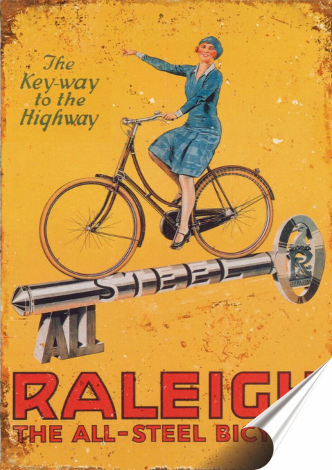 Rower Plakat folia Samoprzylepna Plakietka(motyw metalowego szyldu)#20340