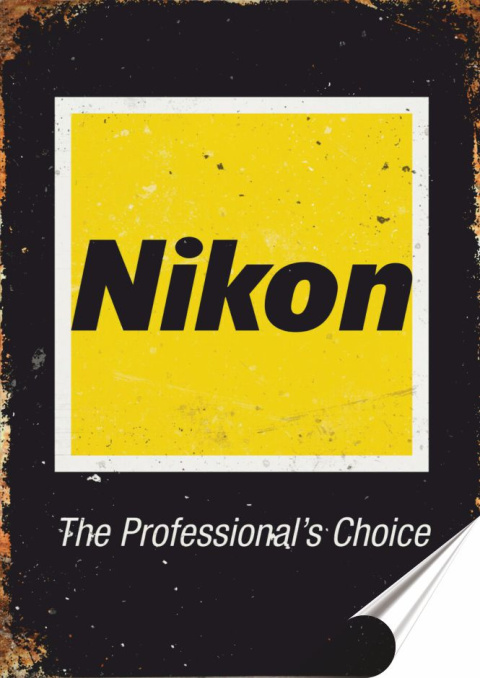Nikon Plakat folia Samoprzylepna Plakietka(motyw metalowego szyldu)#20347