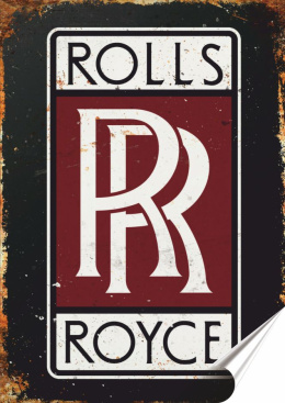 Rolls Royce Plakat folia Samoprzylepna Plakietka(motyw metalowego szyldu)#20351