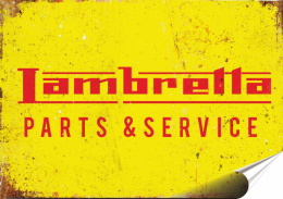 Lambretta Plakat folia Samoprzylepna Plakietka(motyw metalowego szyldu)#20352
