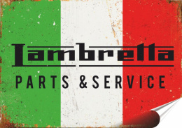 Lambretta Plakat folia Samoprzylepna Plakietka(motyw metalowego szyldu)#20354