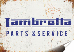 Lambretta Plakat folia Samoprzylepna Plakietka(motyw metalowego szyldu)#20356