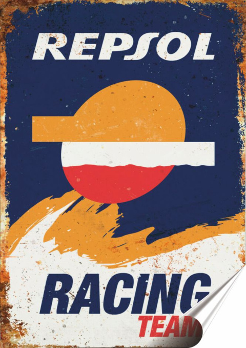 Repsol Plakat folia Samoprzylepna Plakietka(motyw metalowego szyldu)#20362