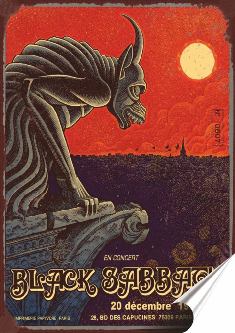 Rock-Koncert Plakat Samoprzylepny Plakietka(motyw metalowego szyldu)#15907