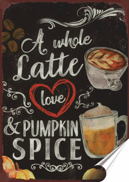 Kawa Plakat folia Samoprzylepna Plakietka(motyw metalowego szyldu)#20605