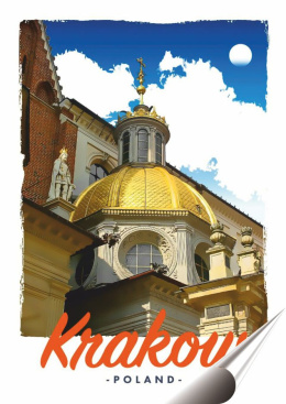Kraków Plakat folia Samoprzylepna Plakietka(motyw metalowego szyldu)#20427