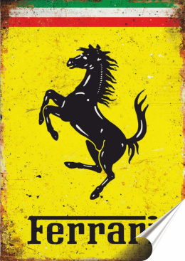 Ferrari Plakat folia Samoprzylepna Plakietka(motyw metalowego szyldu)#20368