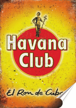 Havana Club Plakat folia Samoprzylepna Plakietka(motyw metalowego szyldu)#20371