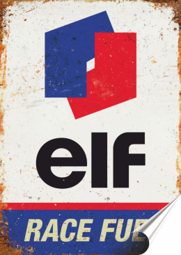 ELF Plakat folia Samoprzylepna Plakietka(motyw metalowego szyldu)#20382