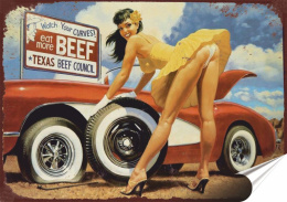 Garaż Plakat folia Samoprzylepna Plakietka(motyw metalowego szyldu)#20388