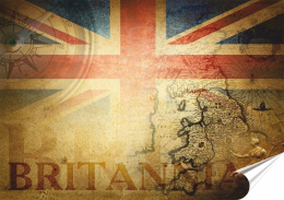 Brytania Plakat folia Samoprzylepna Plakietka(motyw metalowego szyldu)#20389