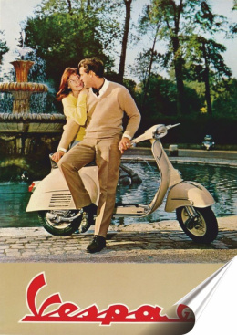 Skuter Plakat folia Samoprzylepna Plakietka(motyw metalowego szyldu)#20401