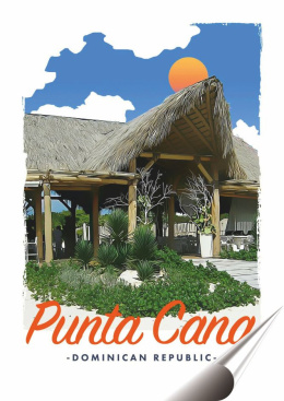 Dominikana Plakat folia Samoprzylepna Plakietka(motyw metalowego szyldu)#20410