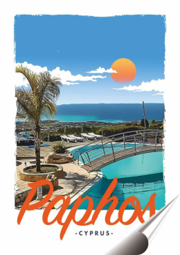 Cypr Plakat folia Samoprzylepna Plakietka(motyw metalowego szyldu)#20419