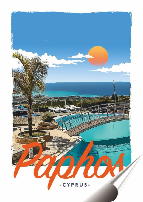 Cypr Plakat folia Samoprzylepna Plakietka(motyw metalowego szyldu)#20419