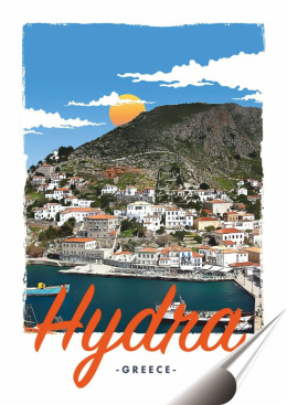 Grecja Plakat folia Samoprzylepna Plakietka(motyw metalowego szyldu)#20426